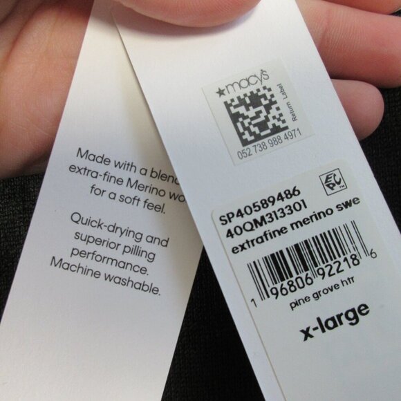 Calvin Klein Men Extra Fine Merino Wool Blend Sweater XL Green Casual Luxury 338 - Picture 6 of 12